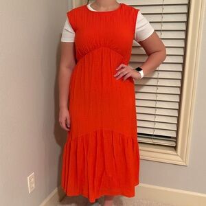 Nine West Vibrant Orange Maxi Dress